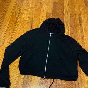 size large, black cropped hoodie